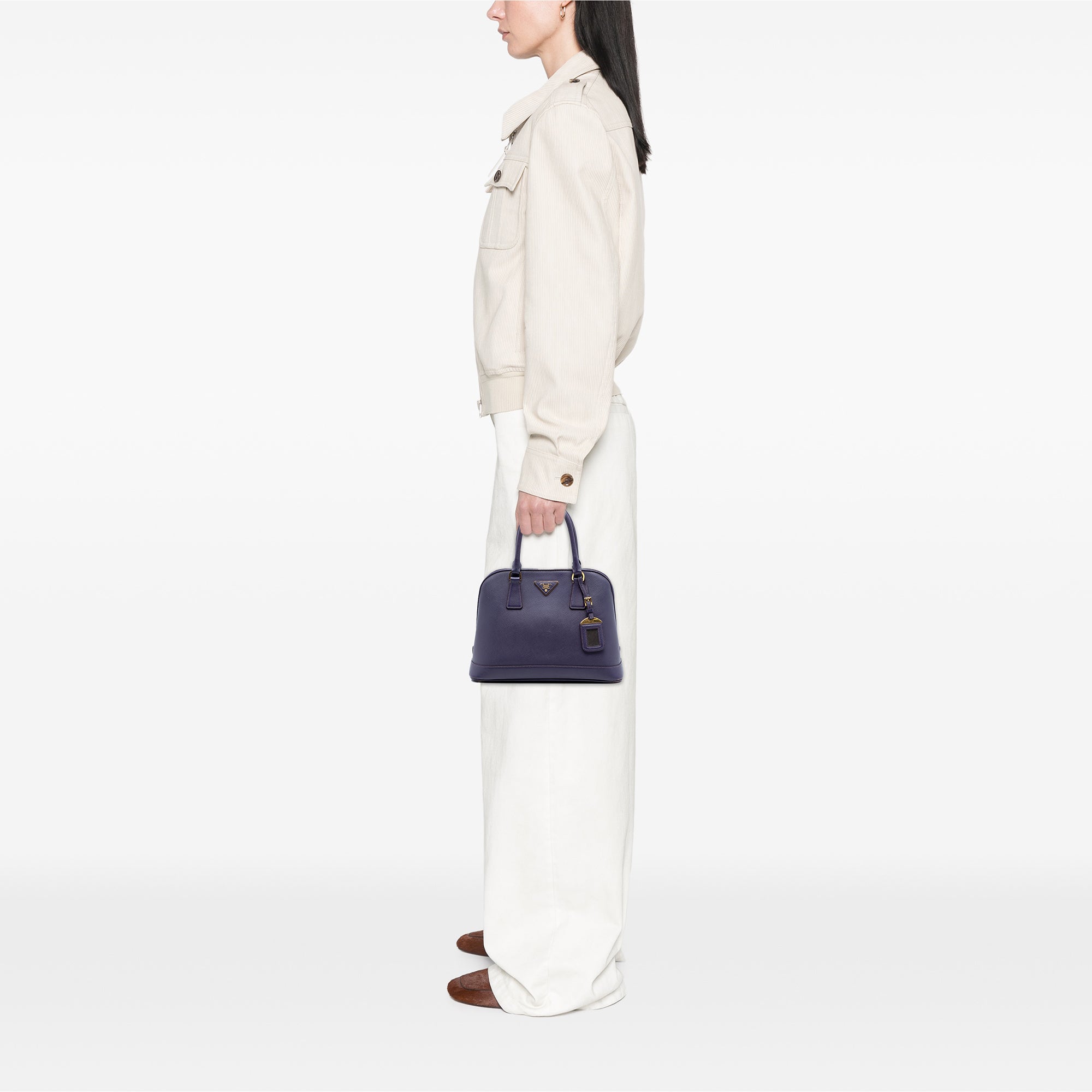 Medium Saffiano Lux Open Promenade Satchel - Image 6