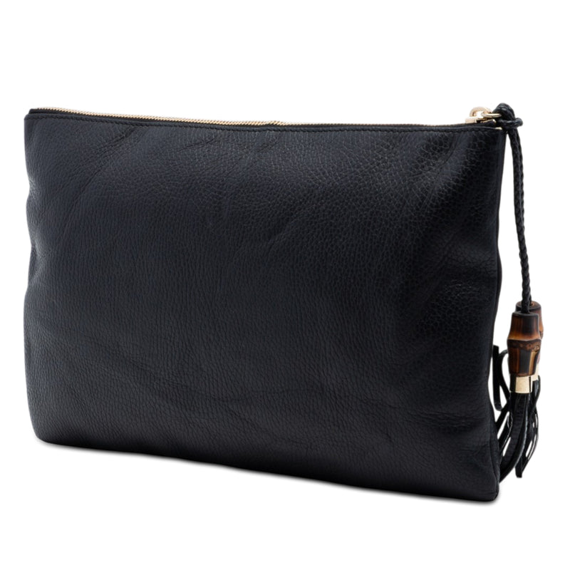 Calfskin Bamboo Tassel Clutch - Image 2