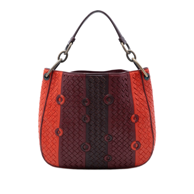 Multicolor Nappa Intrecciato Grommet Loop Hobo