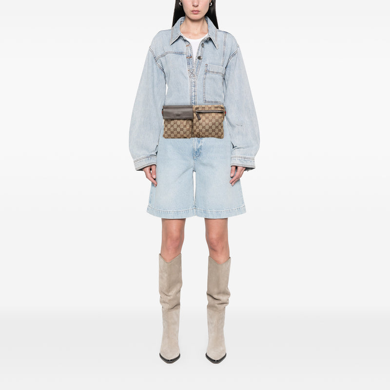 GG Canvas Web Double Pocket Belt Bag - Image 6