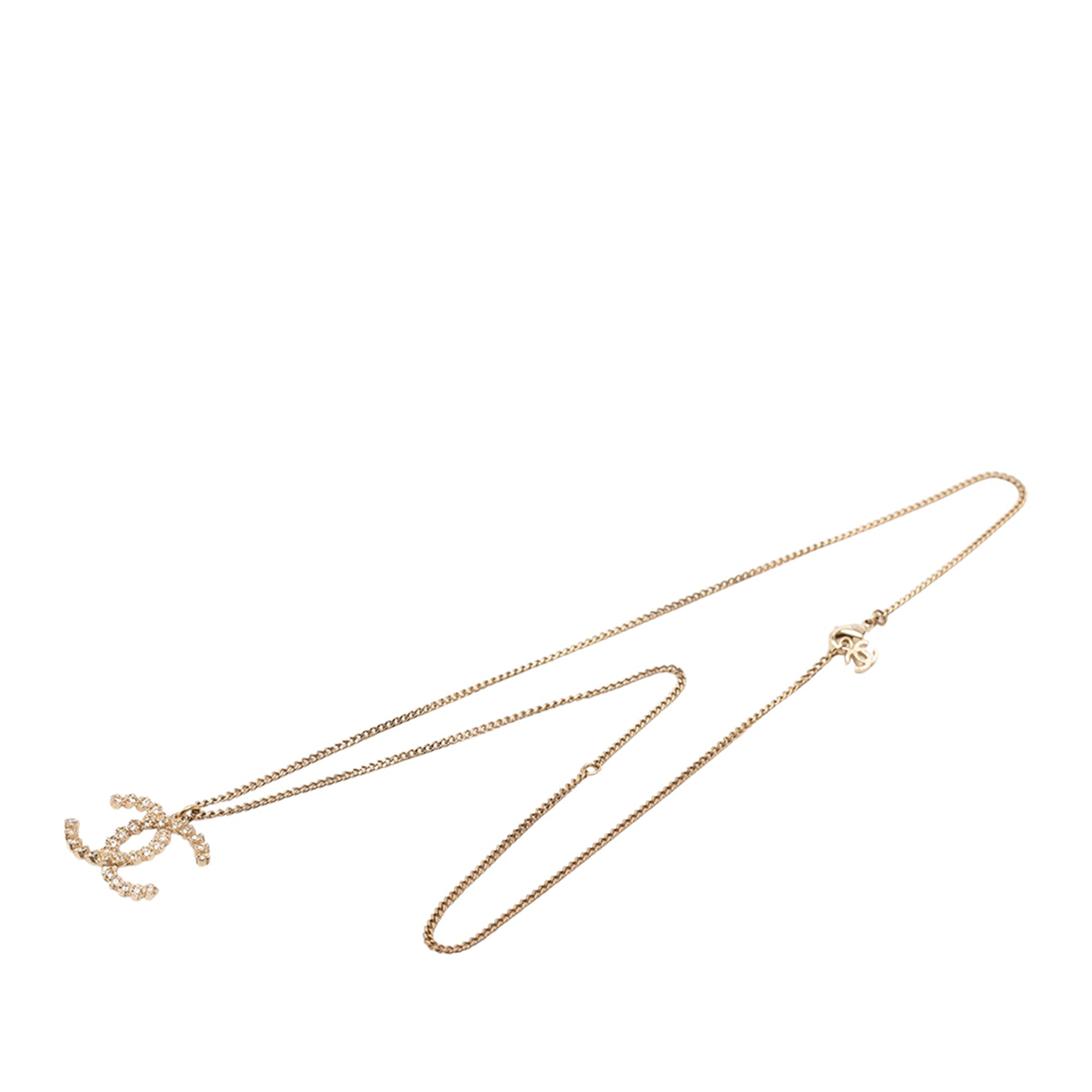 CC Brass and Strass Pendant Necklace - Image 1