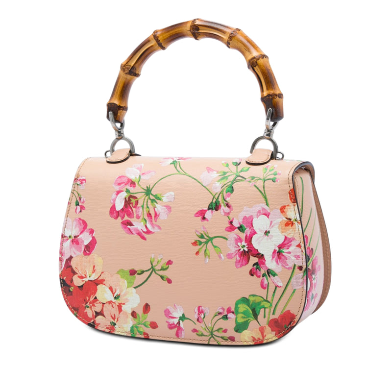 Medium Calfskin Blooms Bamboo Top Handle Bag - Image 2