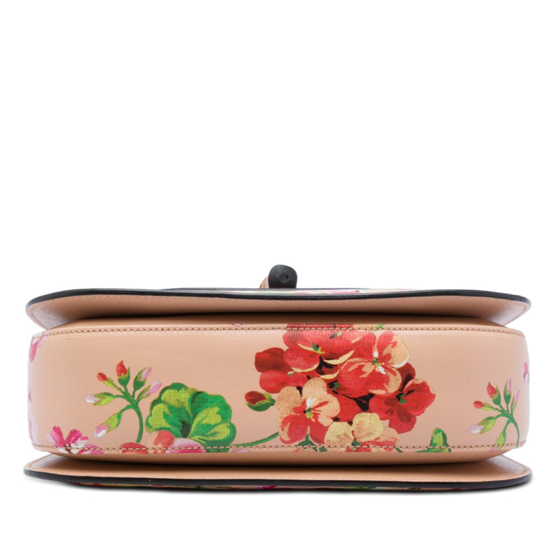 Medium Calfskin Blooms Bamboo Top Handle Bag - Image 3