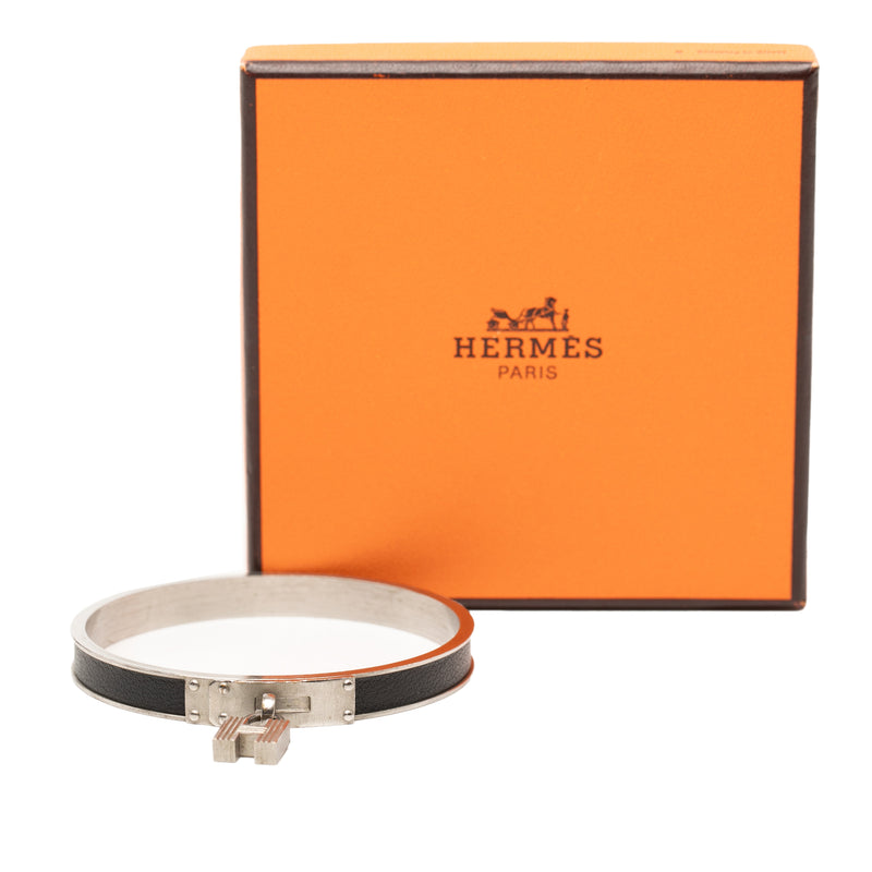 Leather Kelly Cadena Lock Bangle Bracelet - Image 5