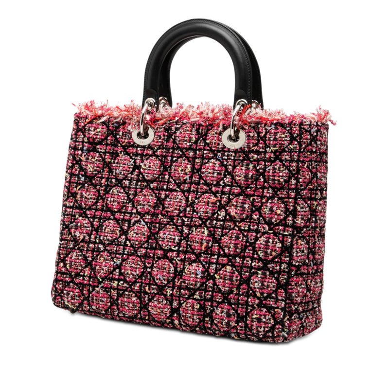 Large Tweed Cannage Fringe Lady Dior - Image 2