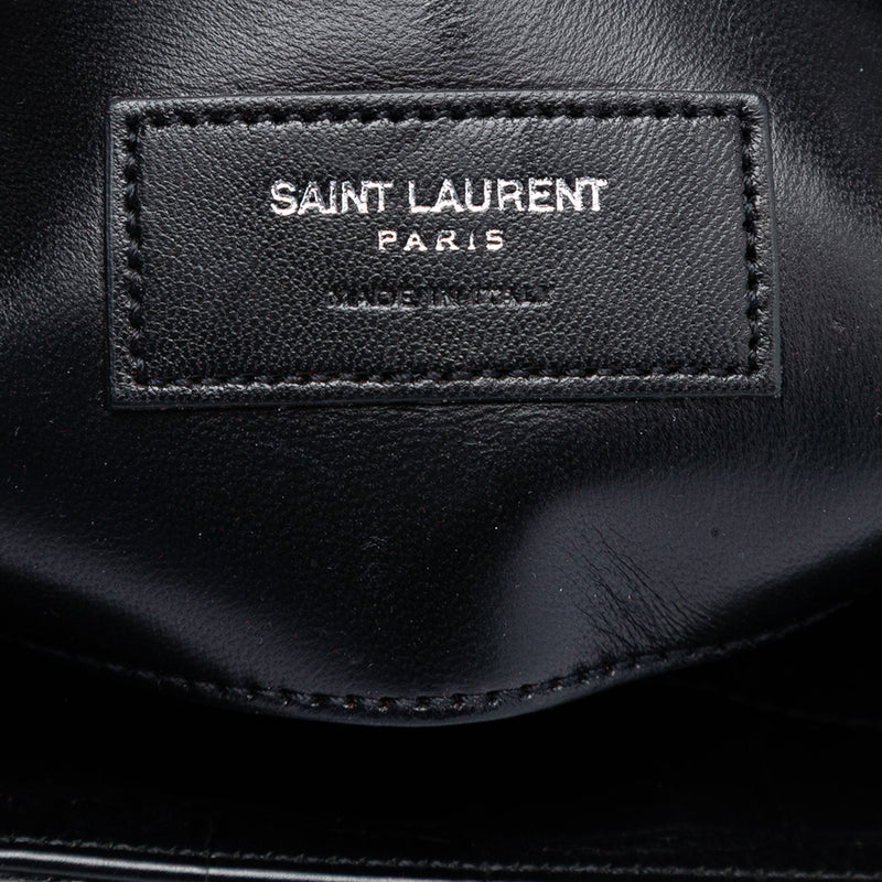 Medium Croc Embossed Leather College Satchel - Image 5