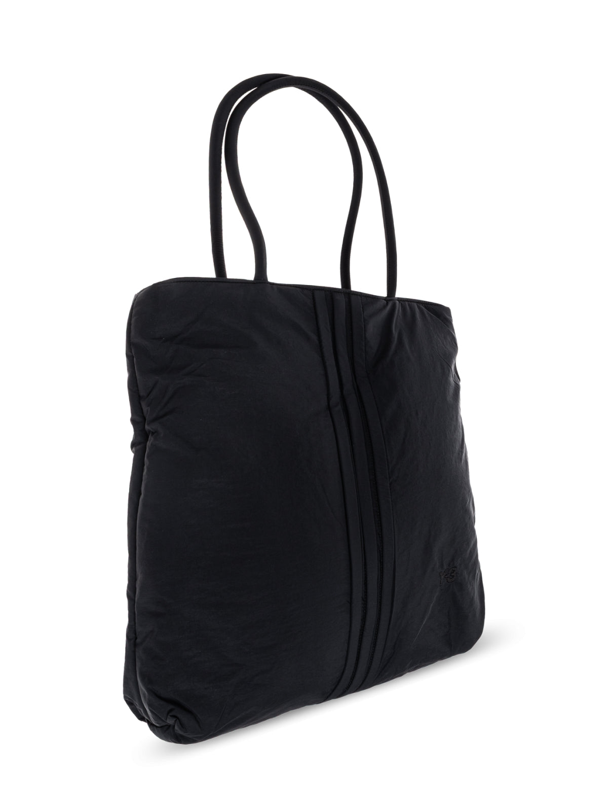 Y-3 Padded Striped Logo Tote Bag — Black Polyamide