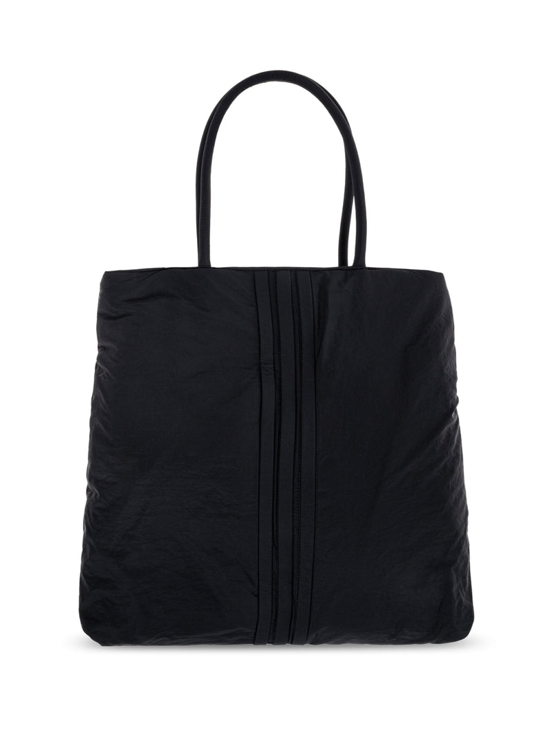 Y-3 Padded Striped Logo Tote Bag — Black Polyamide