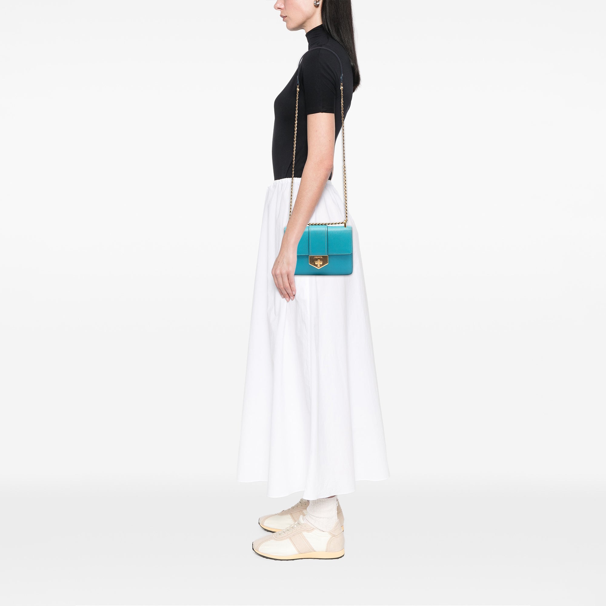 Saffiano Lux Turnlock Chain Crossbody - Image 6