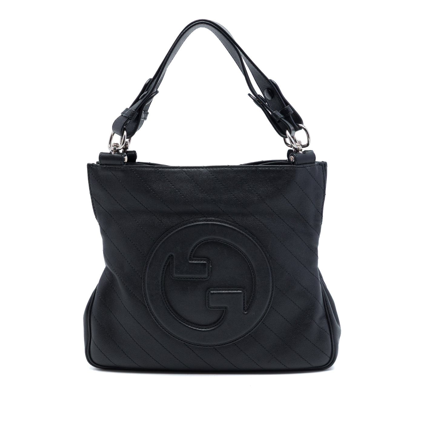 Small Diagonal Stitched Calfskin Blondie Satchel - Image 1