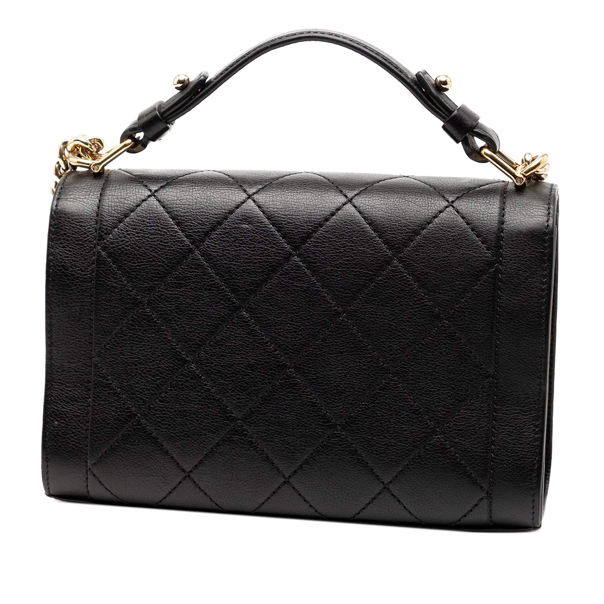 Small Quilted Grained Calfskin Label Click Flap · HEWI