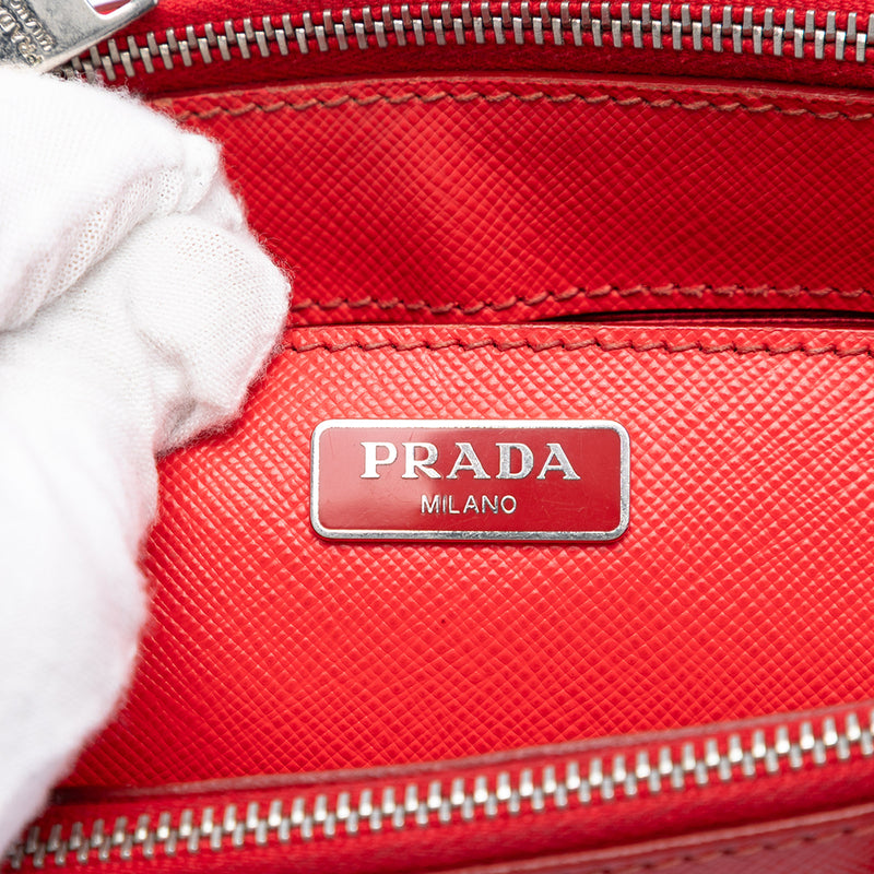 Mini Saffiano Lux Galleria Double Zip Satchel - Image 5