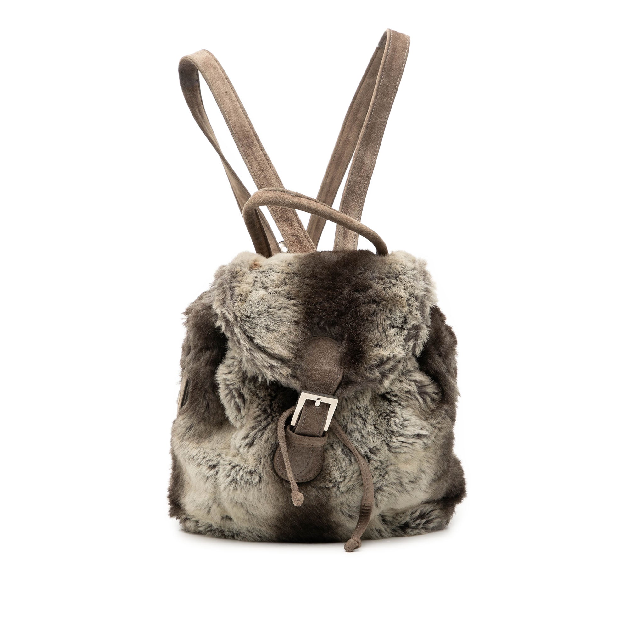 Mink Fur Tie Dye Print Backpack - Image 1