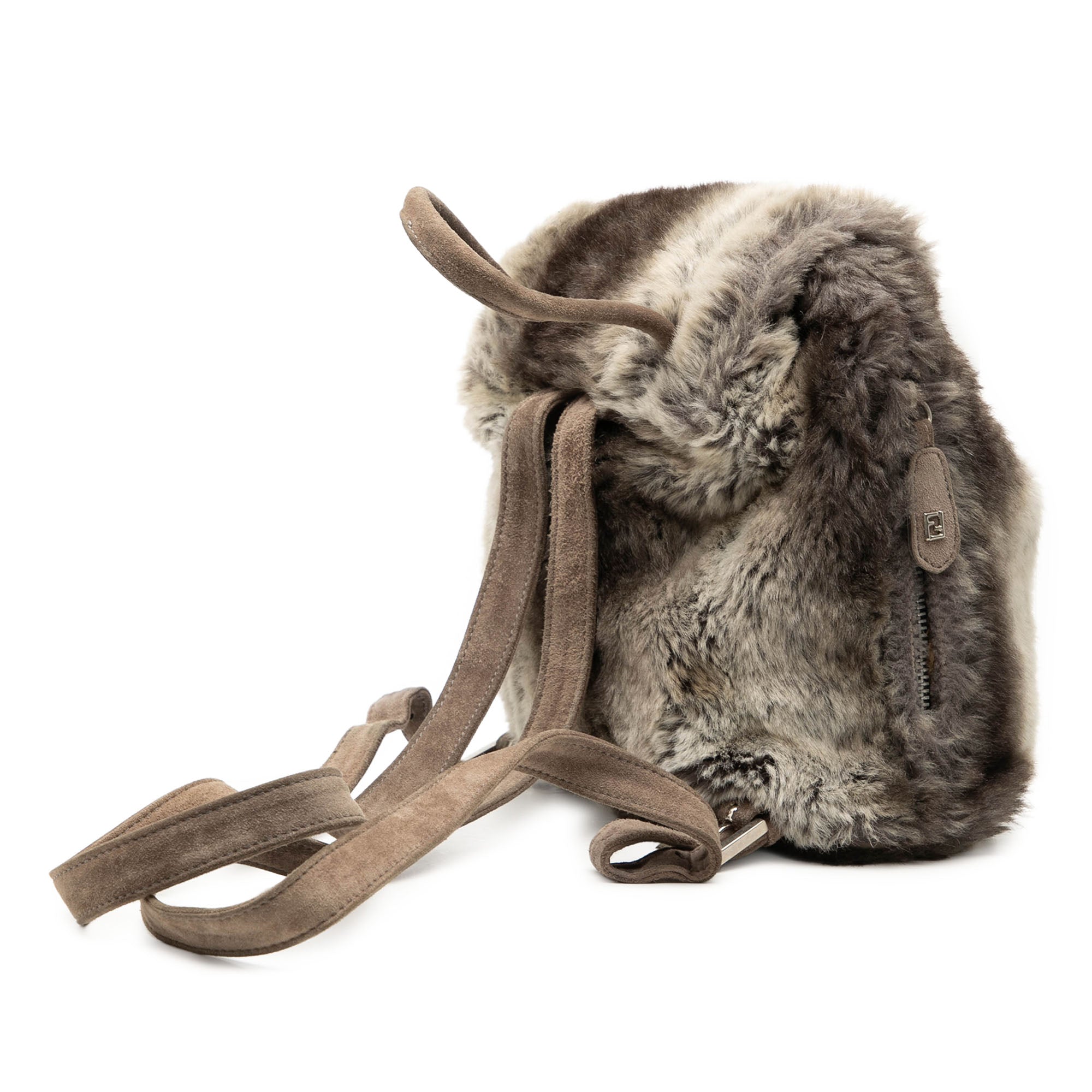 Mink Fur Tie Dye Print Backpack - Image 2
