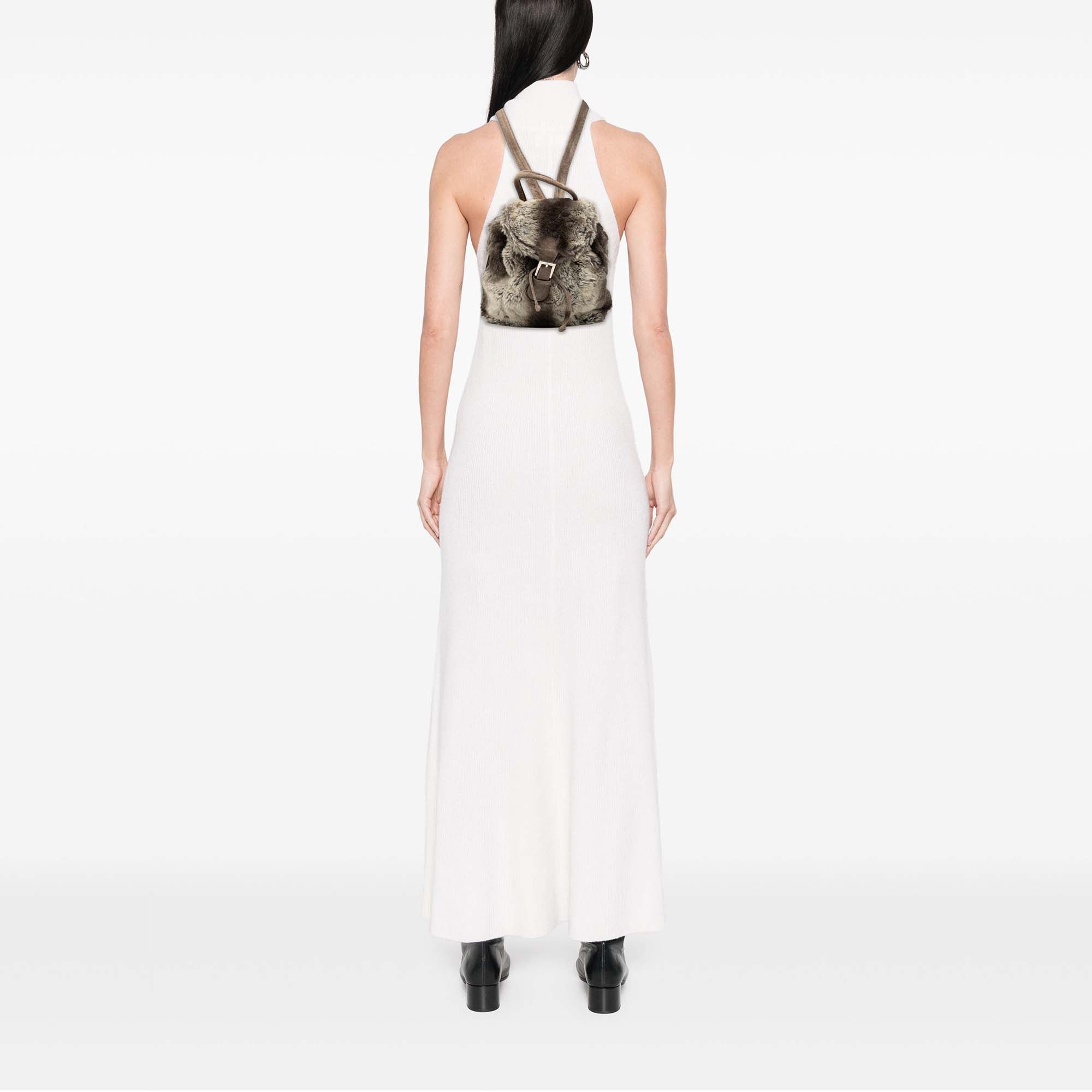 Mink Fur Tie Dye Print Backpack - Image 8