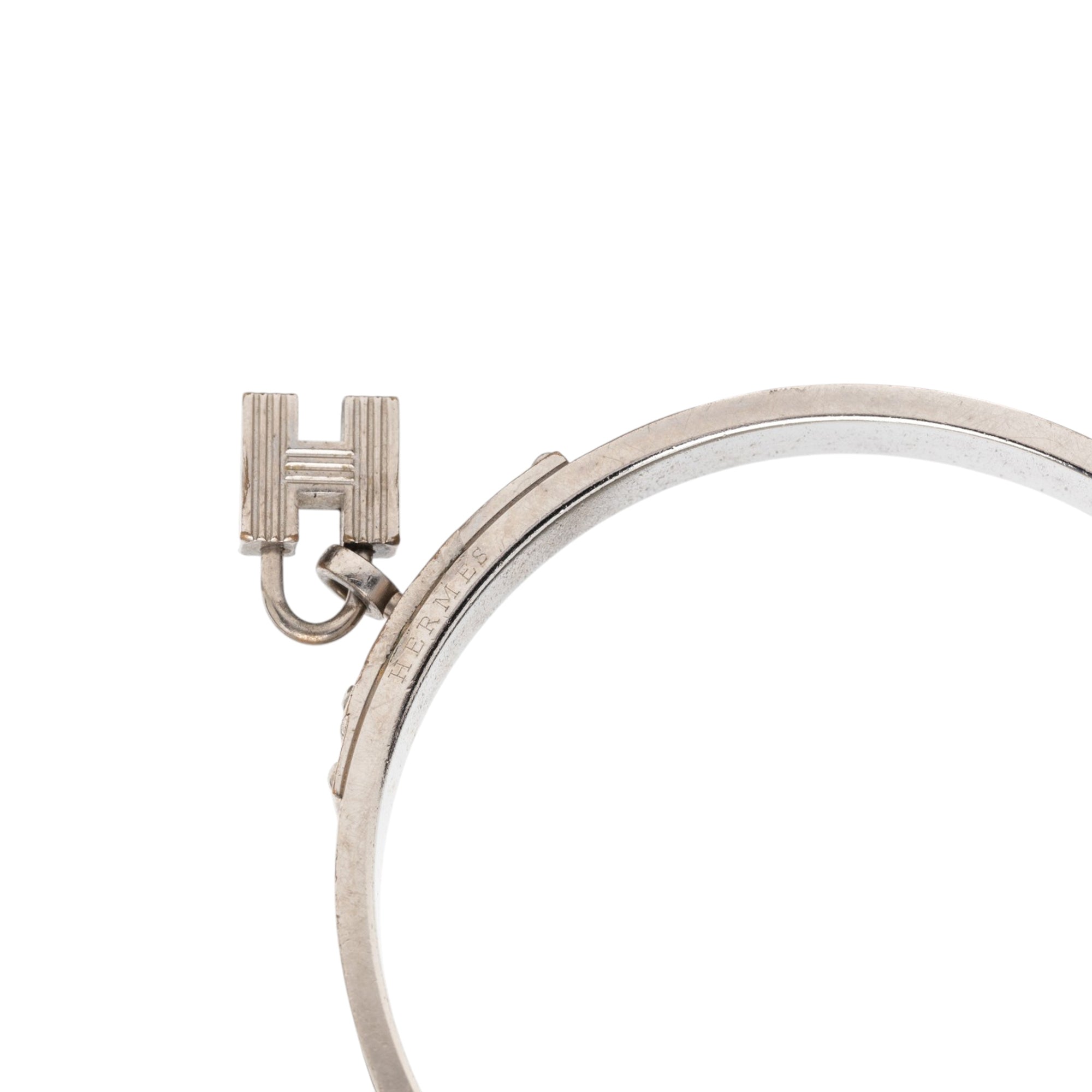 Epsom and Palladium Plated Kelly Cadena Lock Bangle Bracelet - Image 4