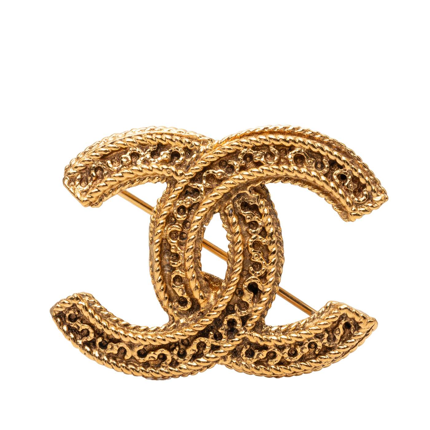 CC Gold Plated Rope Edge Brooch - Image 1