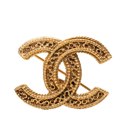 CC Gold Plated Rope Edge Brooch - Image 1
