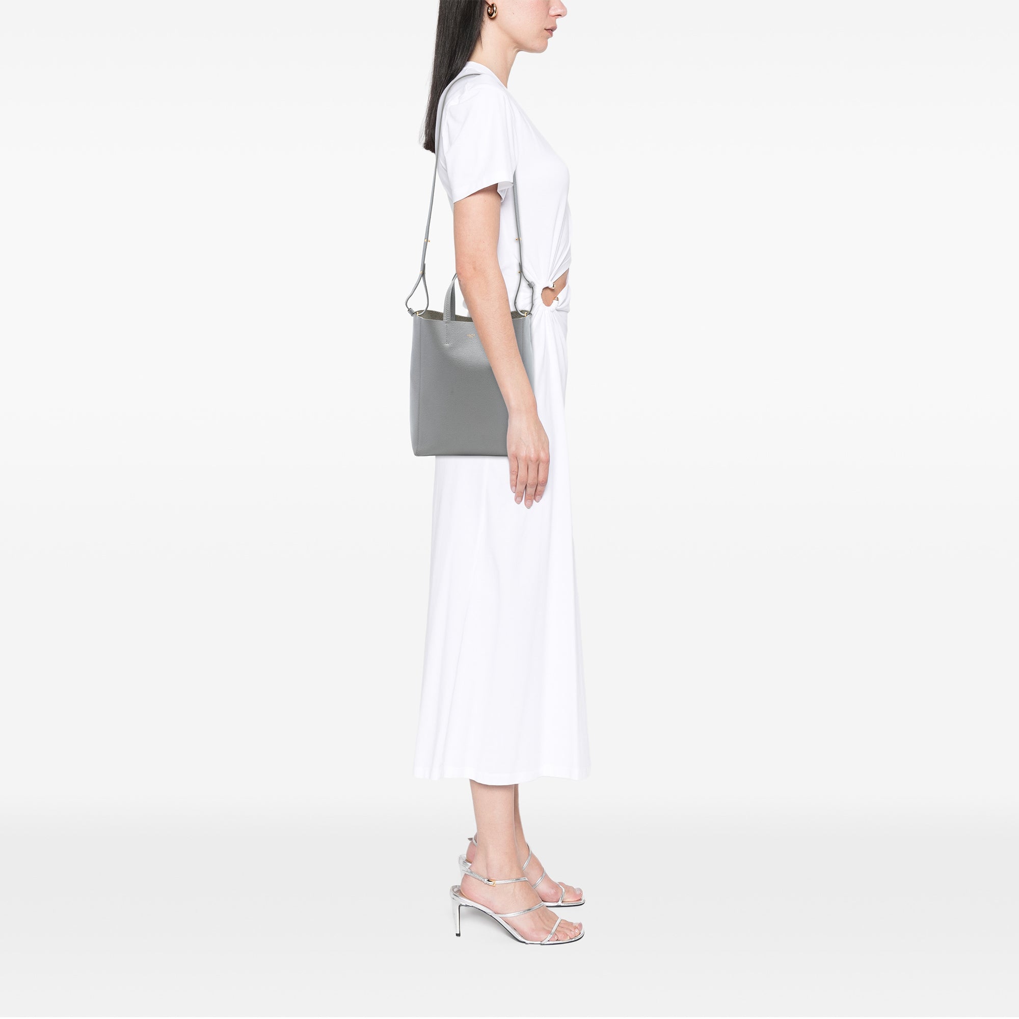 Small Grained Calfskin Vertical Cabas Tote - Image 6