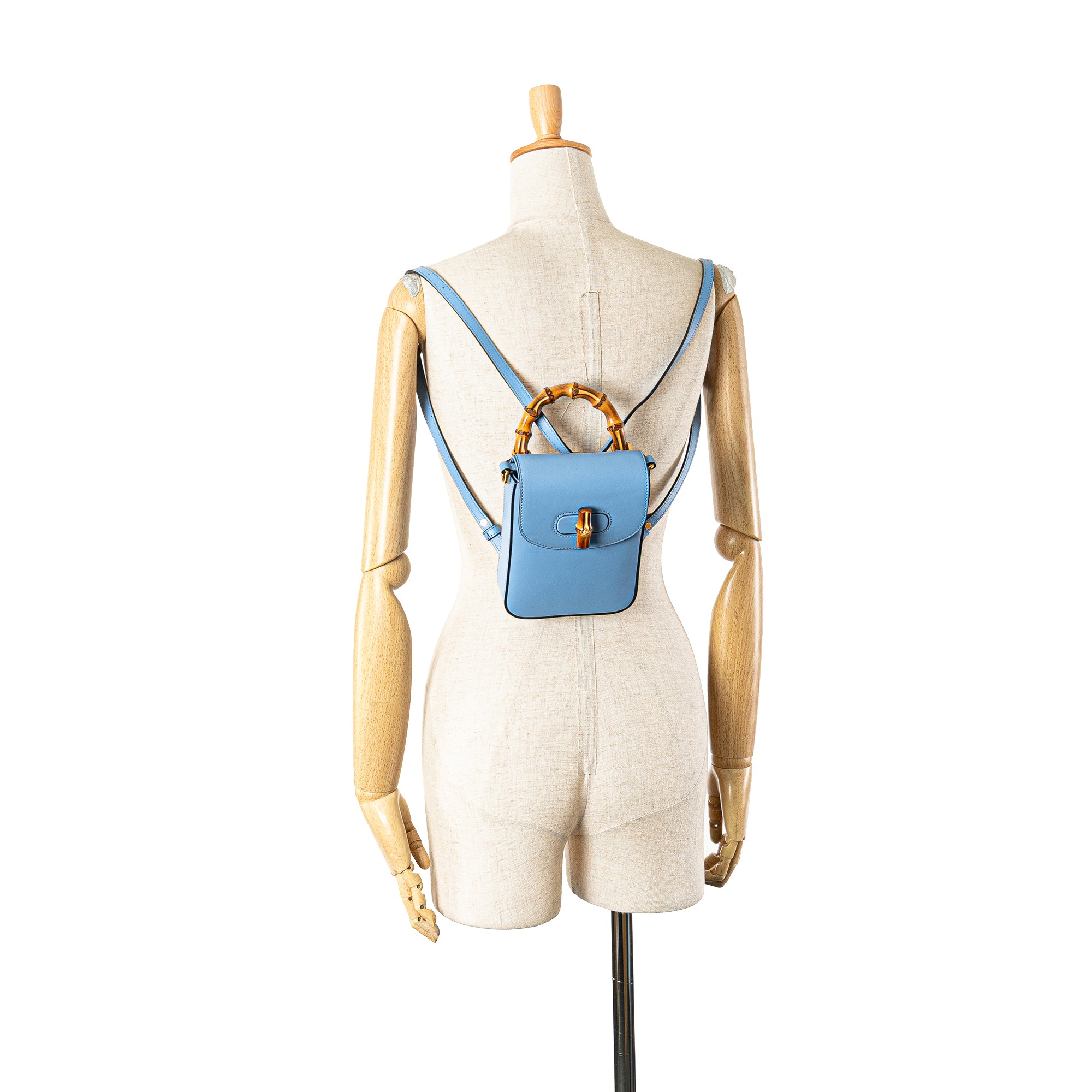 Mini Calfskin Bamboo Top Handle Bag - Image 10