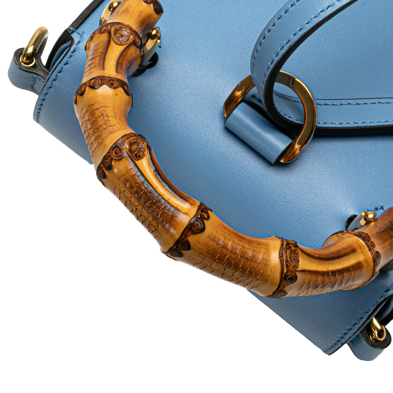 Mini Calfskin Bamboo Top Handle Bag - Image 9