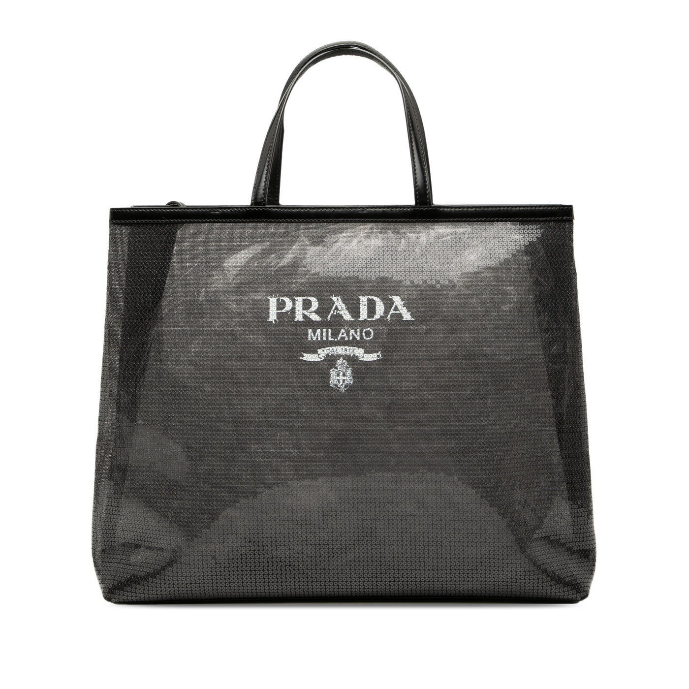 Large Sequined Mesh Logo Tote - Image 1