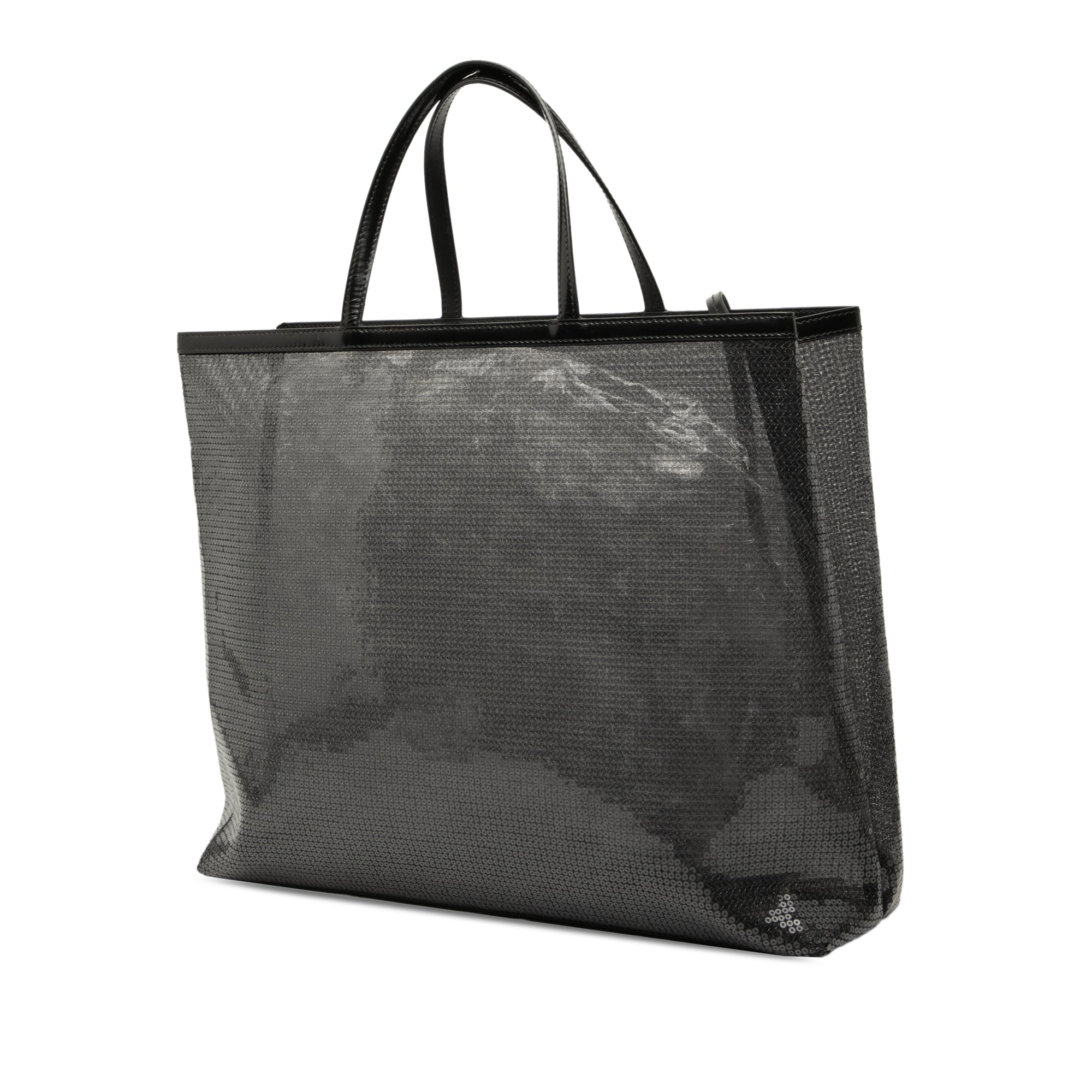Large Sequined Mesh Logo Tote - Image 2