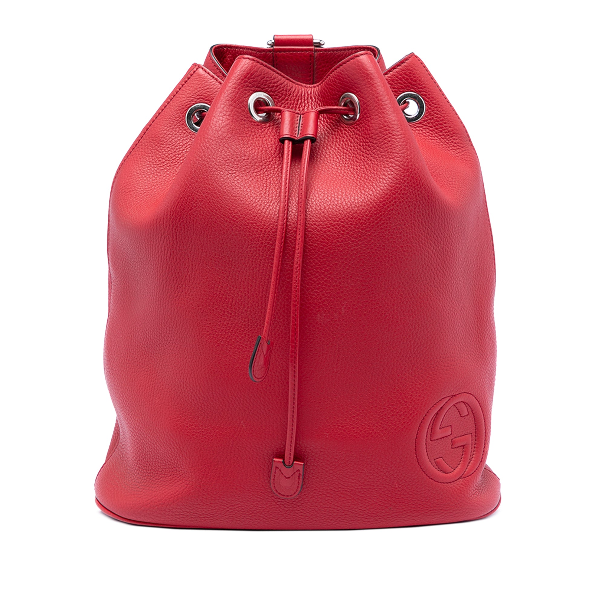 Small Pebbled Calfskin Soho Drawstring Backpack - Image 1