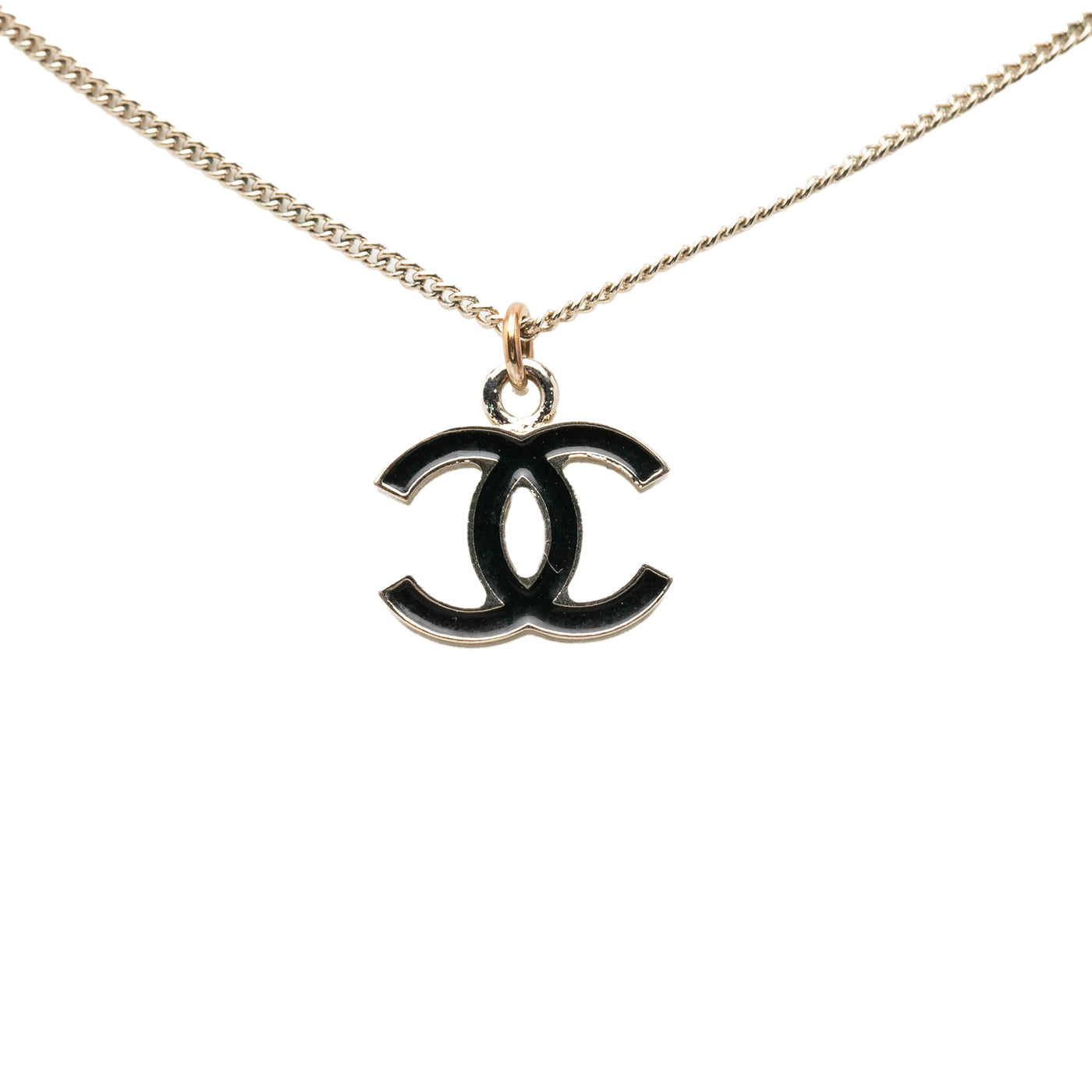 CC Brass Enamel Pendant Necklace - Image 1