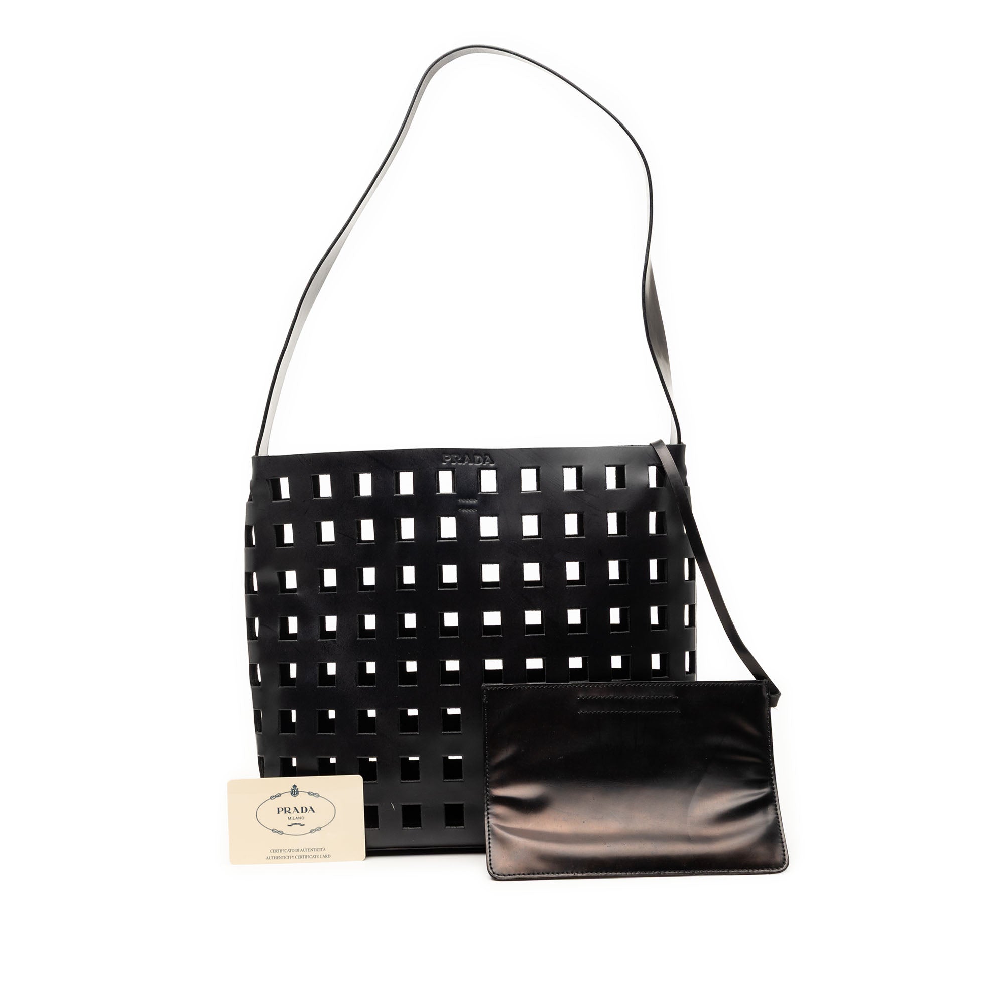 Perforated Leather Shoulder Bag - Image 7