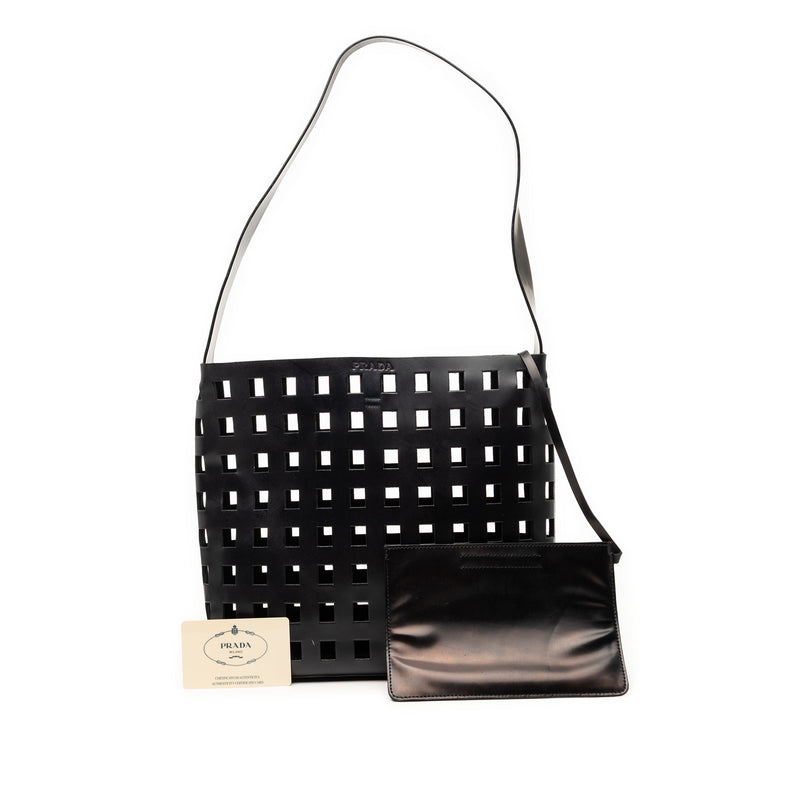 Perforated Leather Shoulder Bag - Image 7