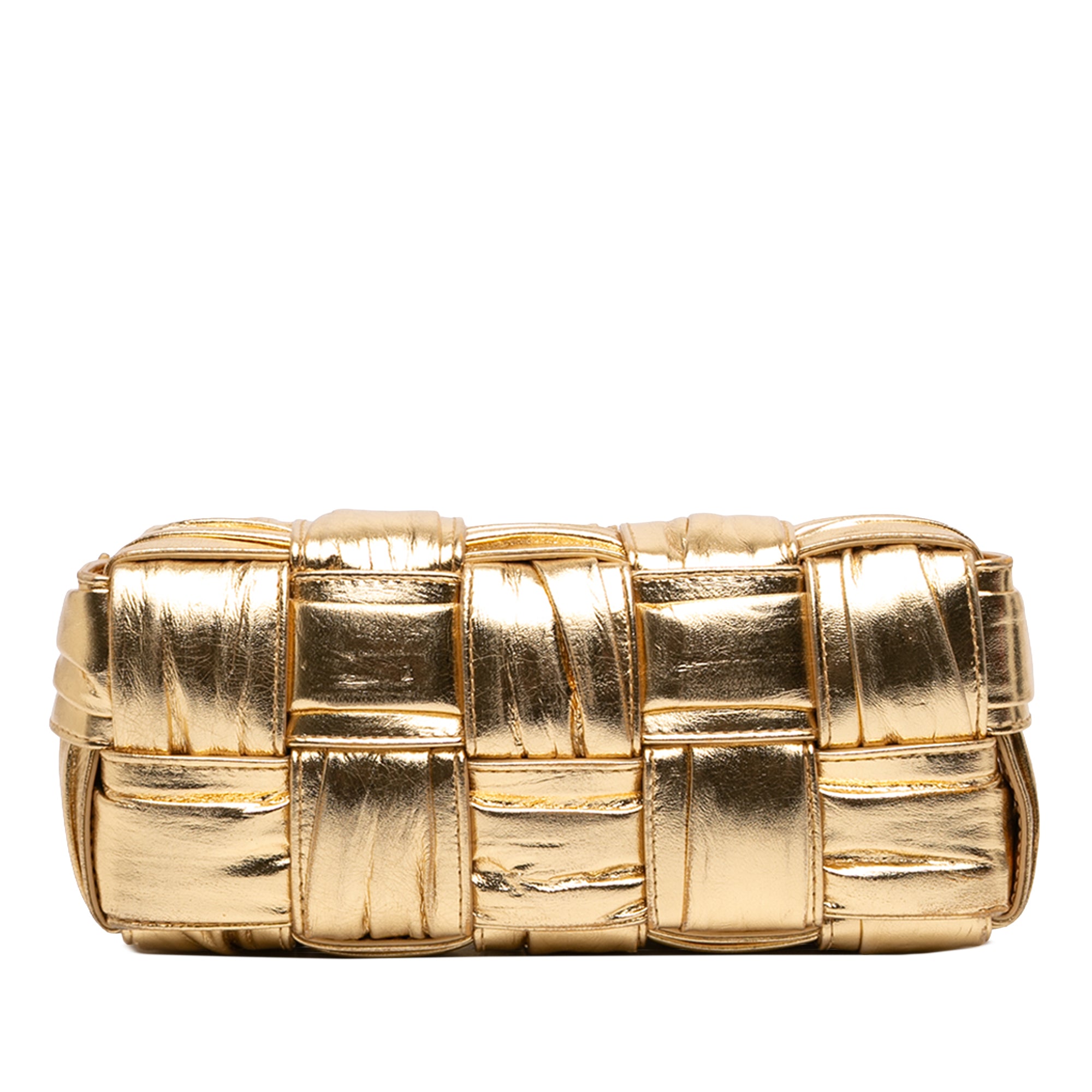Small Metallic Lambskin Intrecciato Plisse Brick Cassette - Image 3