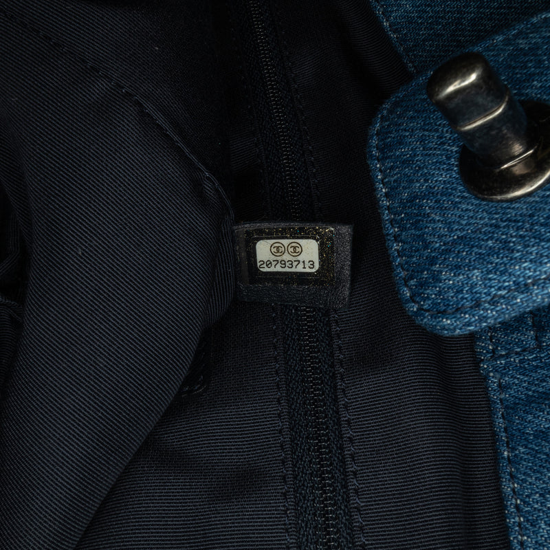 Large Fringed Denim Shopping Tote - Image 6