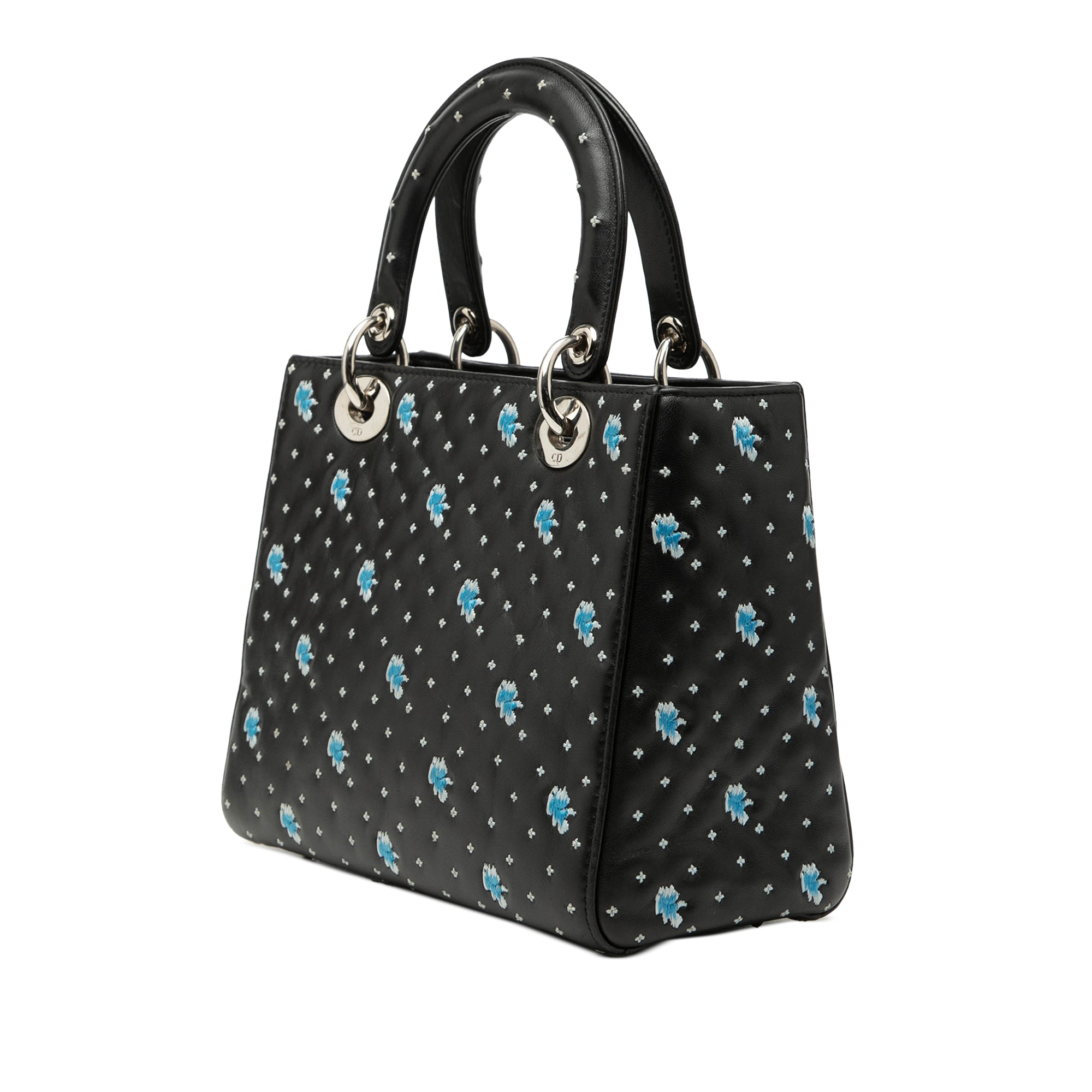 Medium Calfskin Embroidered Flower Lady Dior - Image 2