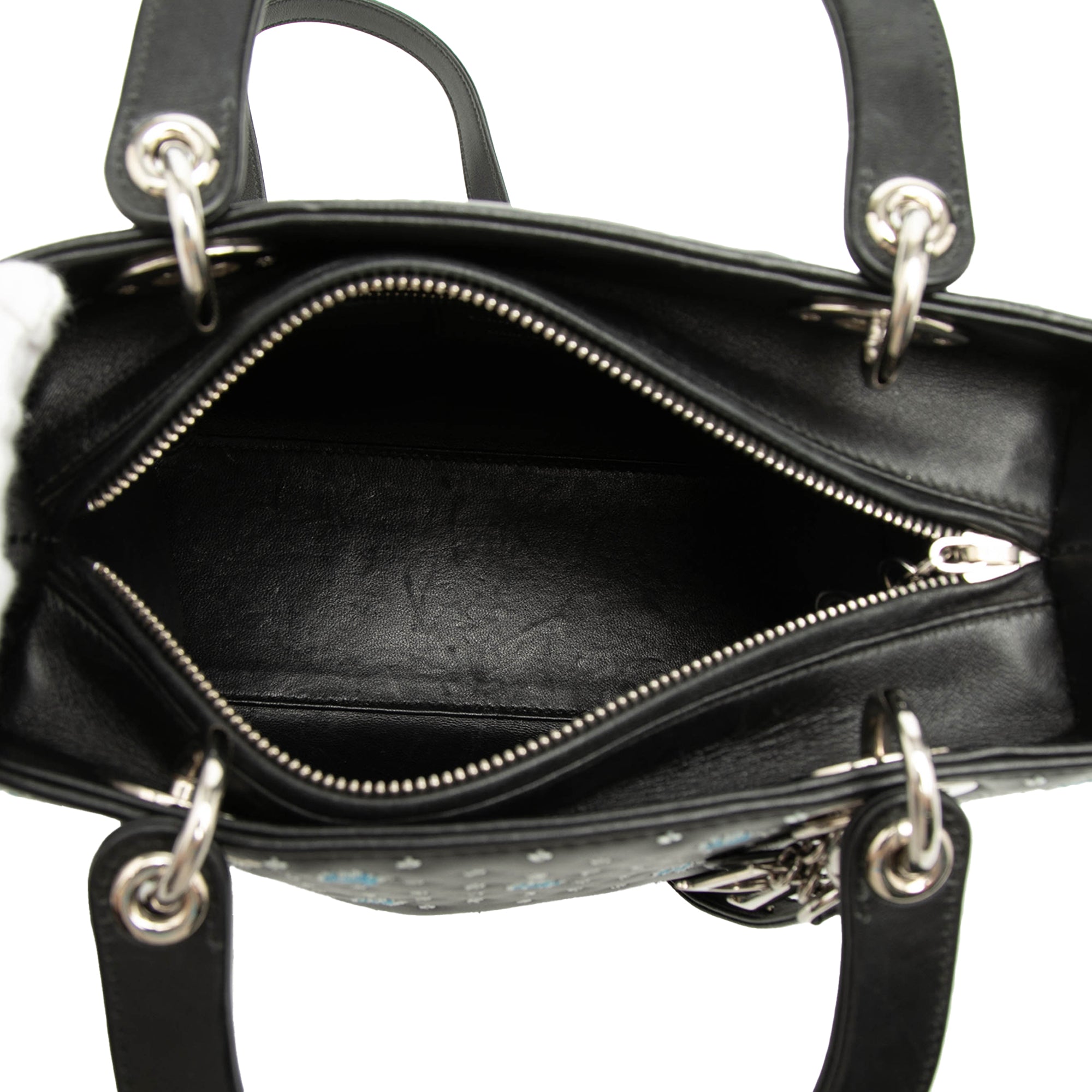 Medium Calfskin Embroidered Flower Lady Dior - Image 4