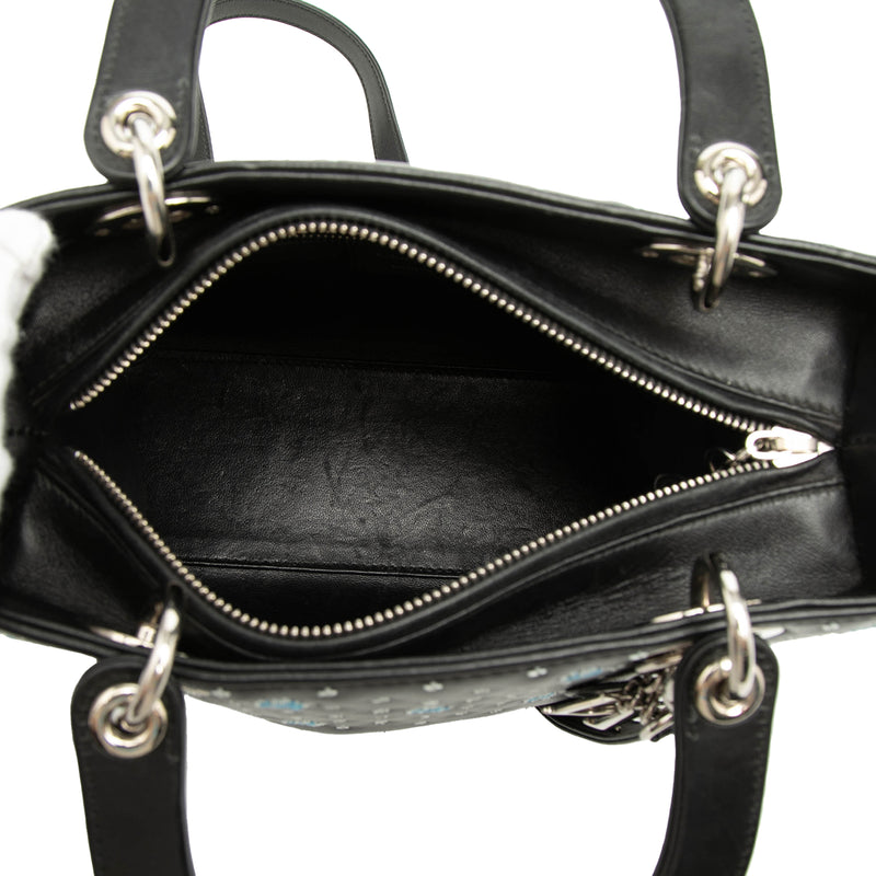 Medium Calfskin Embroidered Flower Lady Dior - Image 4