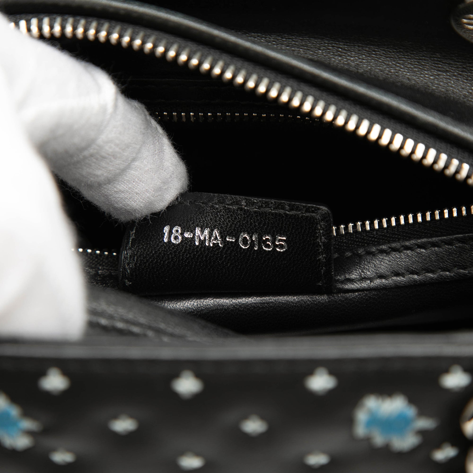 Medium Calfskin Embroidered Flower Lady Dior - Image 6
