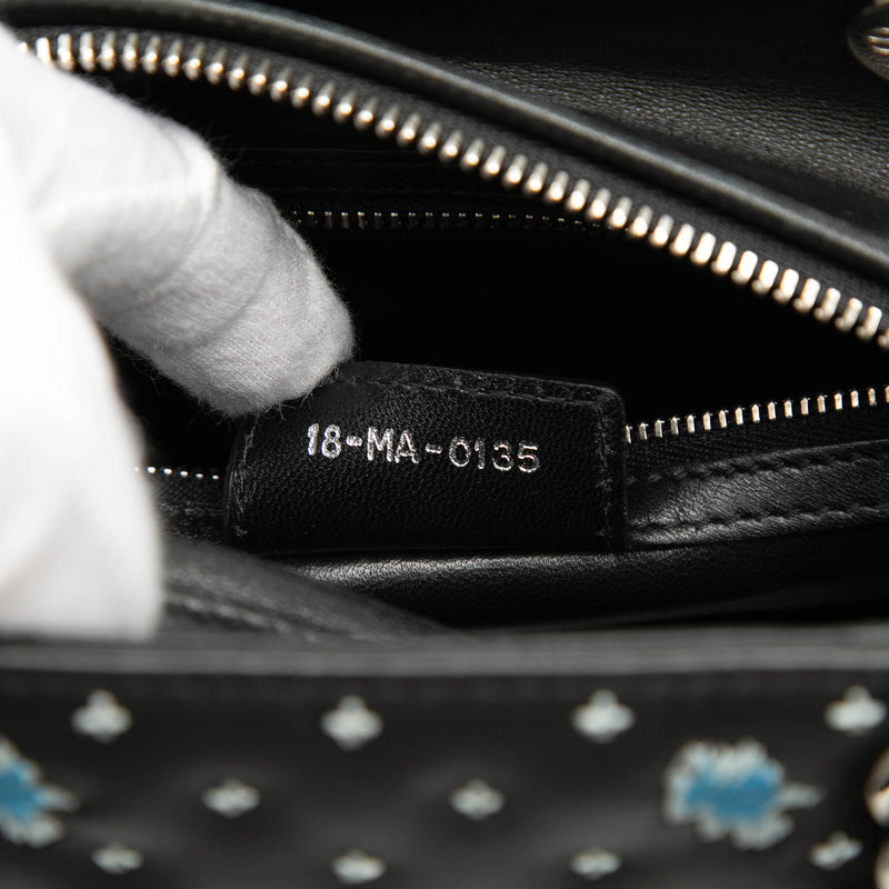 Medium Calfskin Embroidered Flower Lady Dior - Image 6