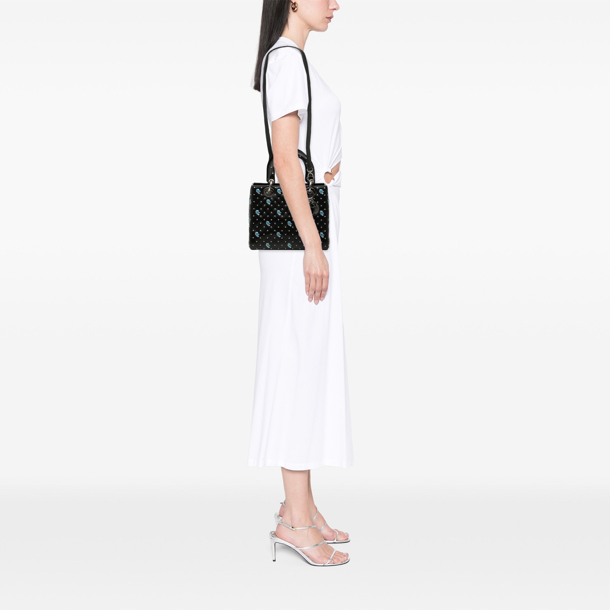 Medium Calfskin Embroidered Flower Lady Dior - Image 7