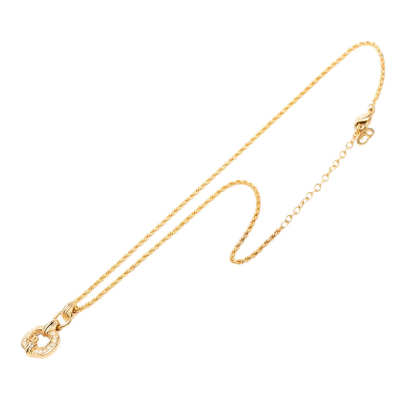 Gold Plated Strass CD Logo Pendant Necklace