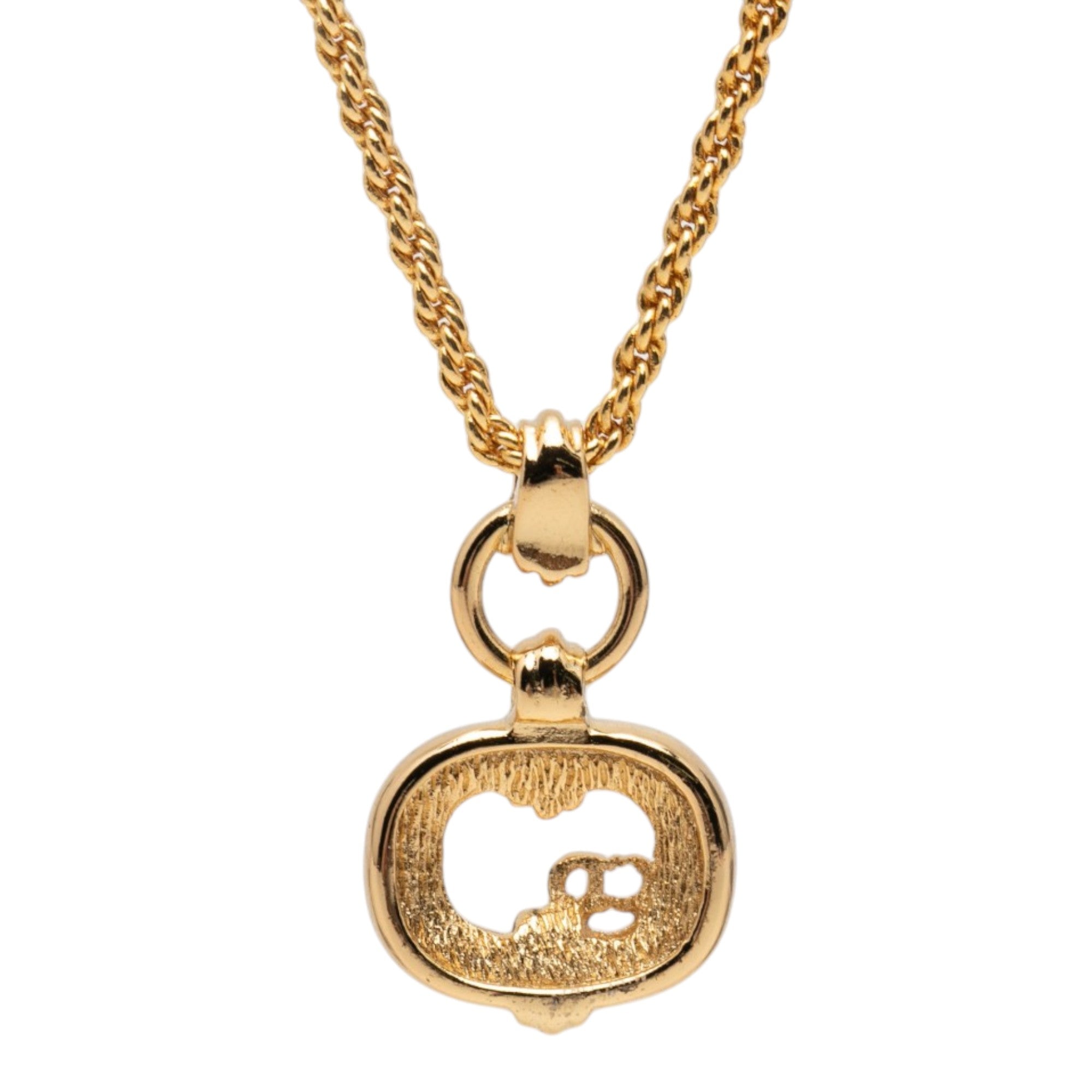 Gold Plated Strass CD Logo Pendant Necklace - Image 3