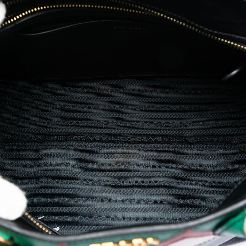 Medium Saffiano Trimmed City Calf Greca Esplanade Satchel - Image 4