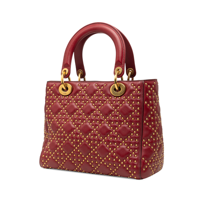 Medium Lambskin Cannage Studded Supple Lady Dior - Image 2