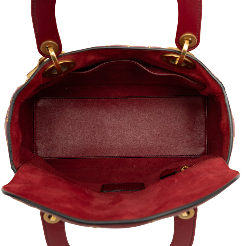 Medium Lambskin Cannage Studded Supple Lady Dior - Image 4