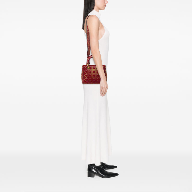 Medium Lambskin Cannage Studded Supple Lady Dior - Image 6
