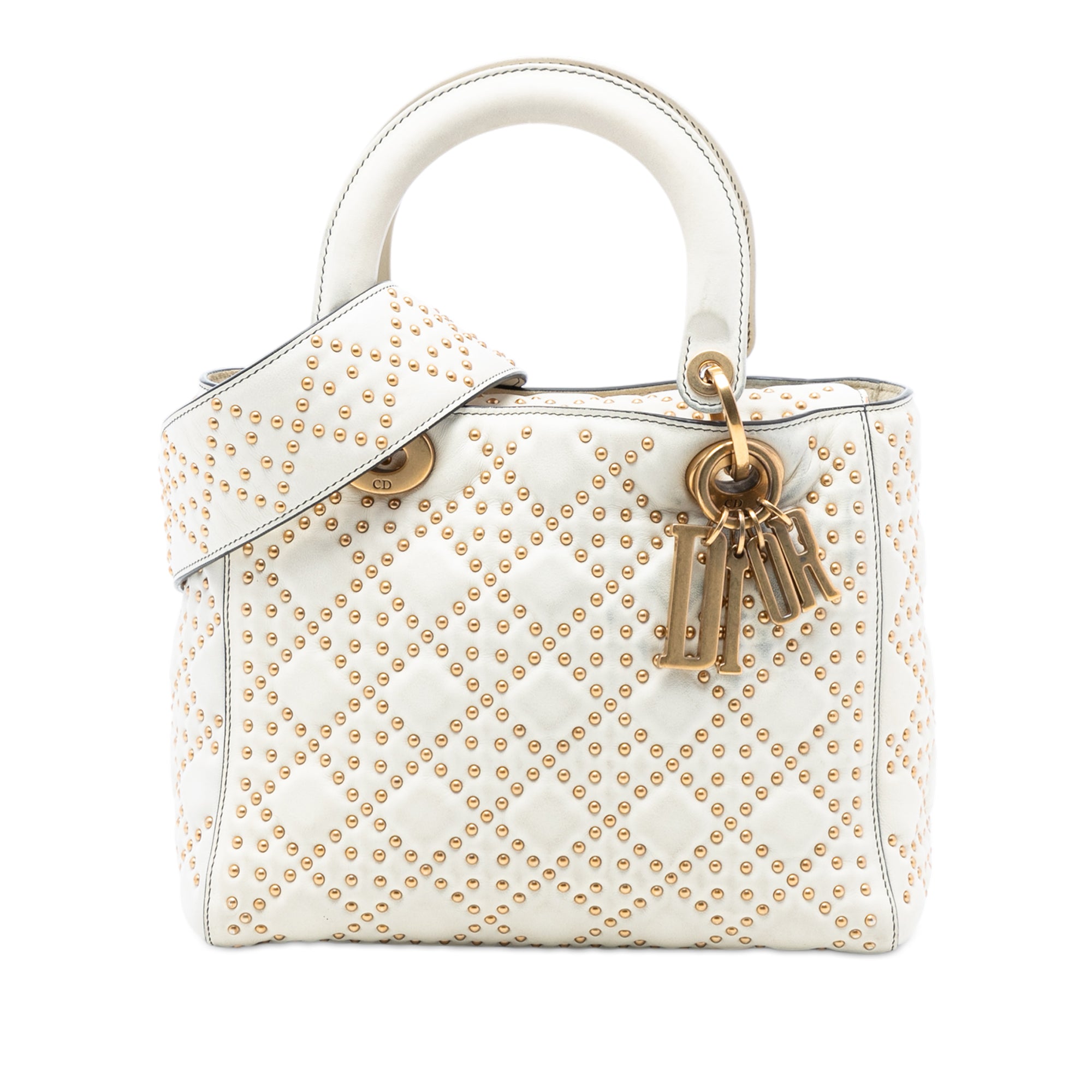Medium Lambskin Cannage Studded Supple Lady Dior - Image 1