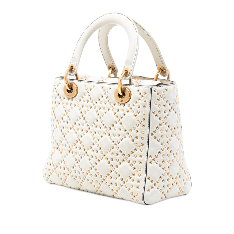 Medium Lambskin Cannage Studded Supple Lady Dior - Image 2