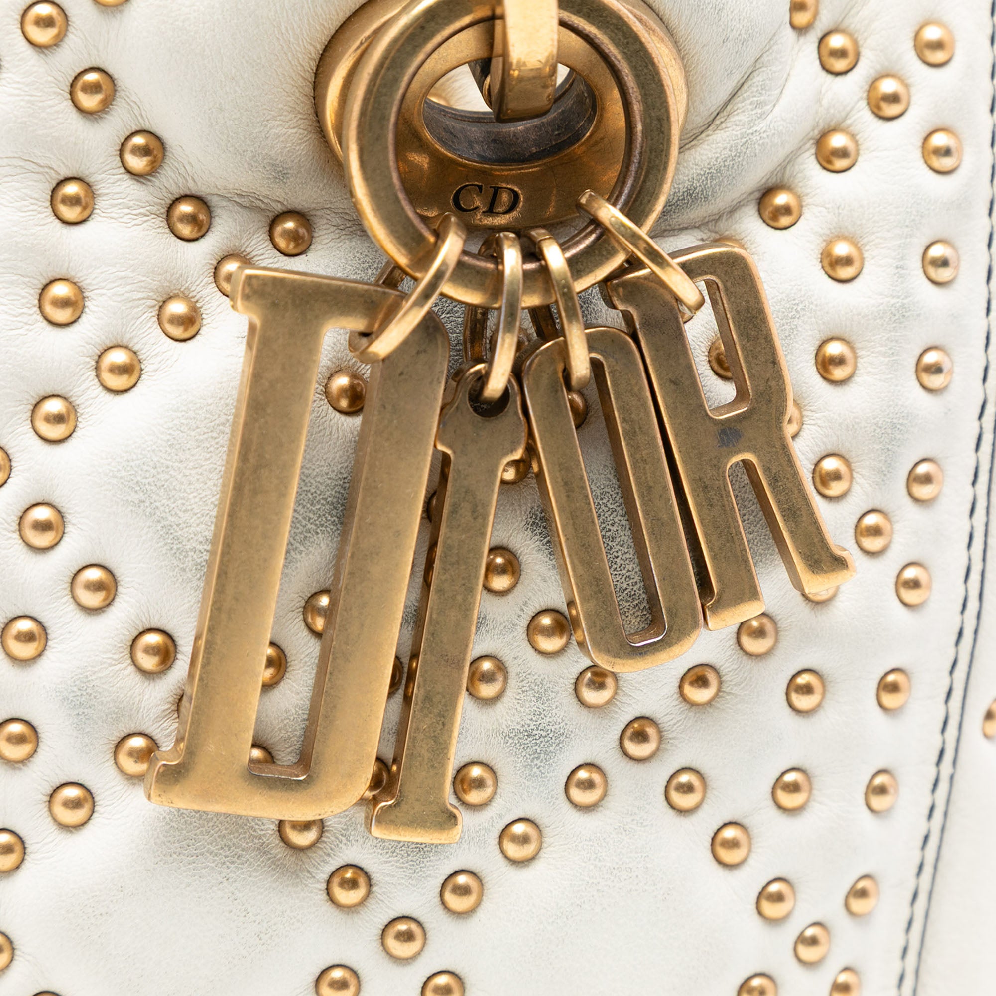 Medium Lambskin Cannage Studded Supple Lady Dior - Image 6