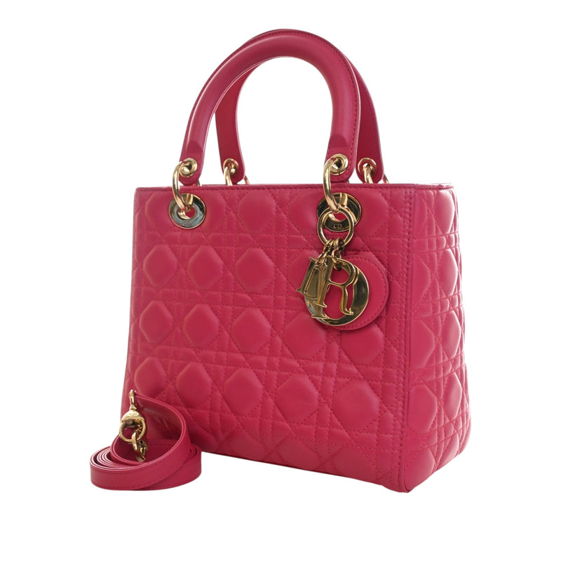 Medium Lambskin Cannage Lady Dior - Image 3