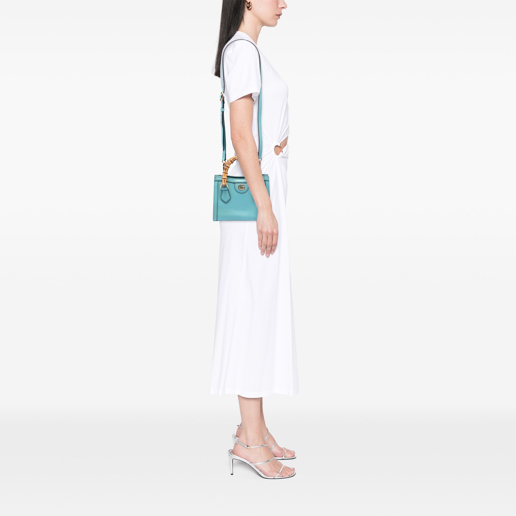 Mini Calfskin Bamboo Diana Satchel - Image 7